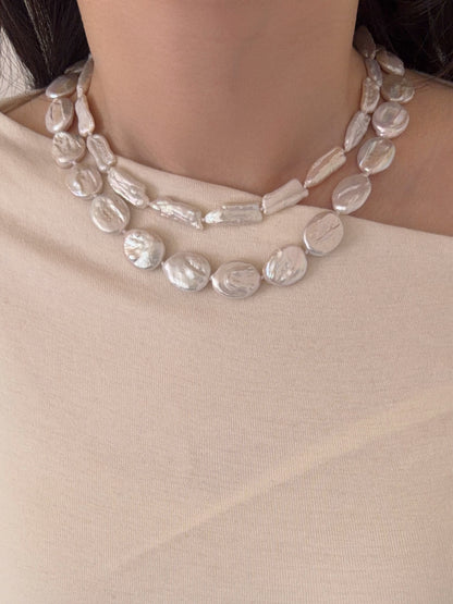 Button Pearl Necklace