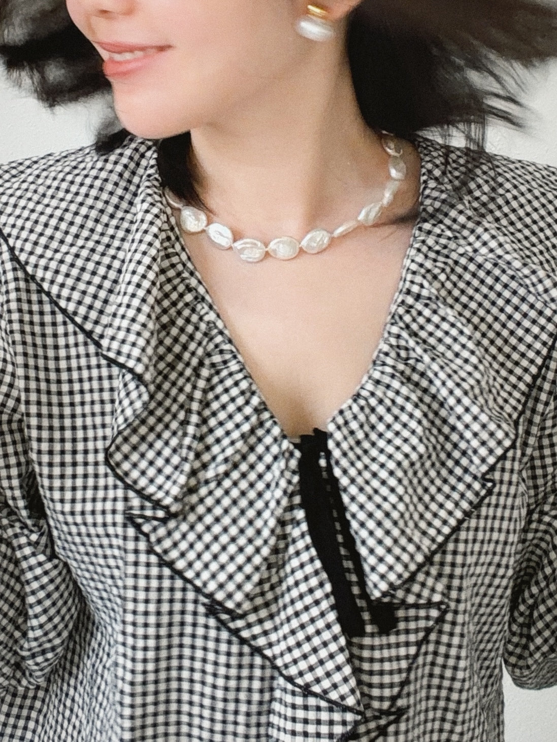 Button Pearl Necklace