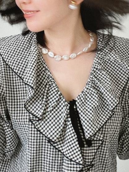 Button Pearl Necklace