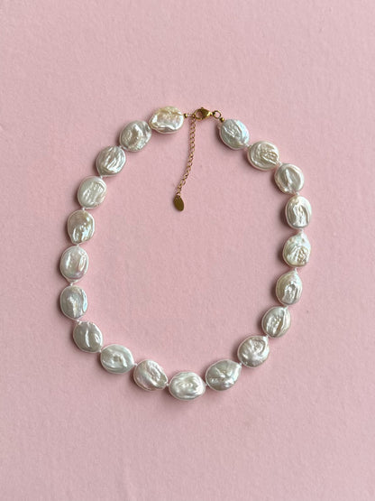 Button Pearl Necklace