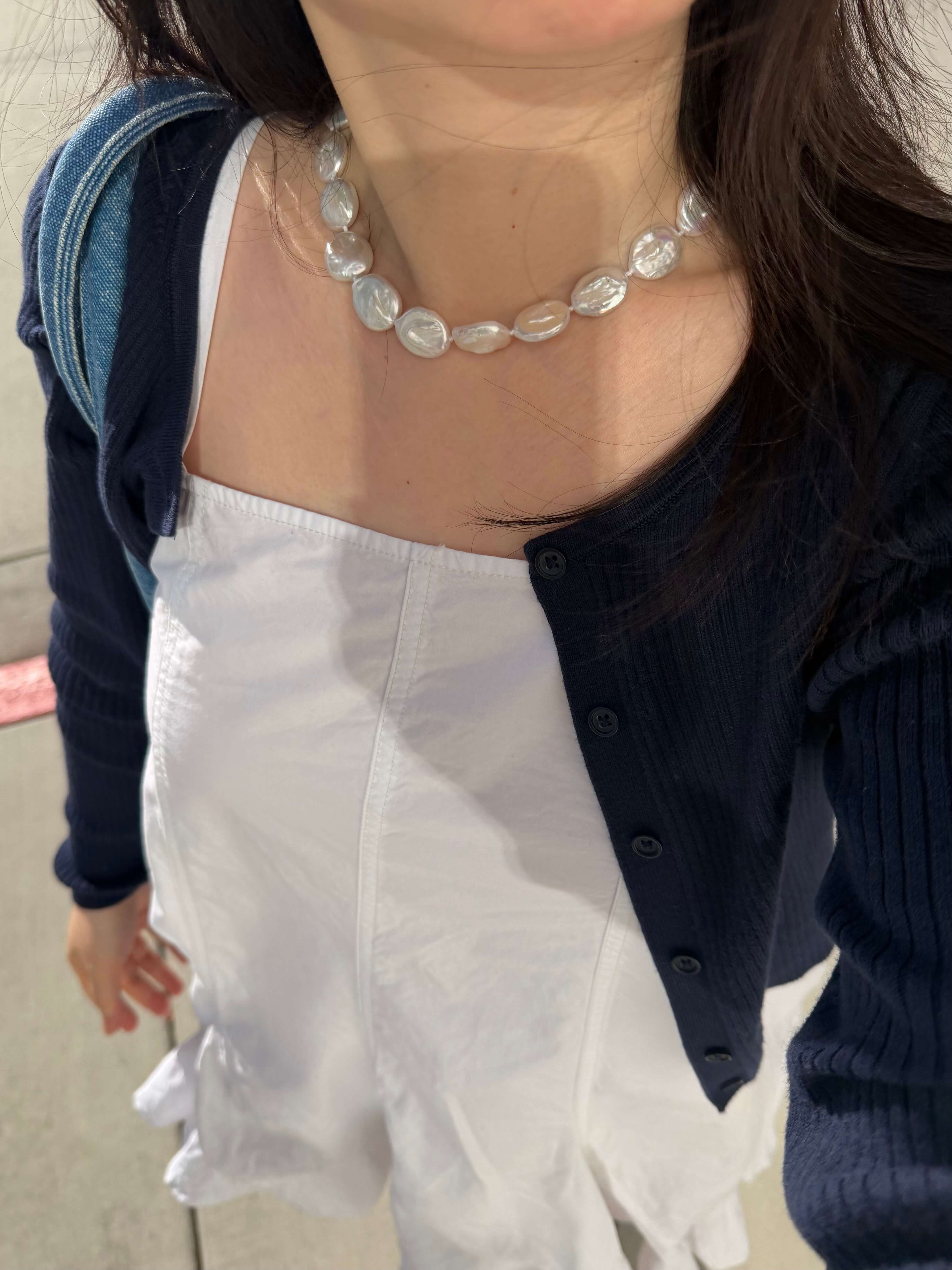 Button Pearl Necklace